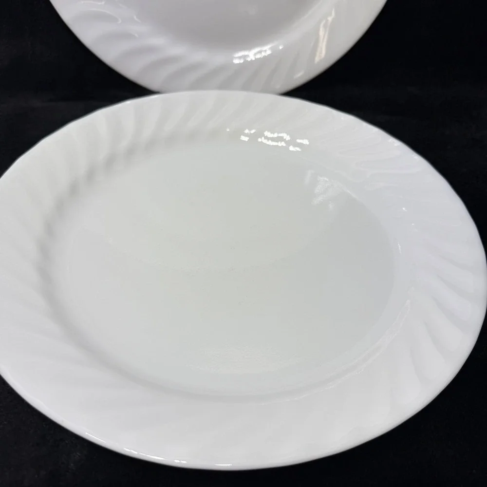 Corelle ENHANCEMENTS Winter Frost White Swirl Dinner Plates‎ 10